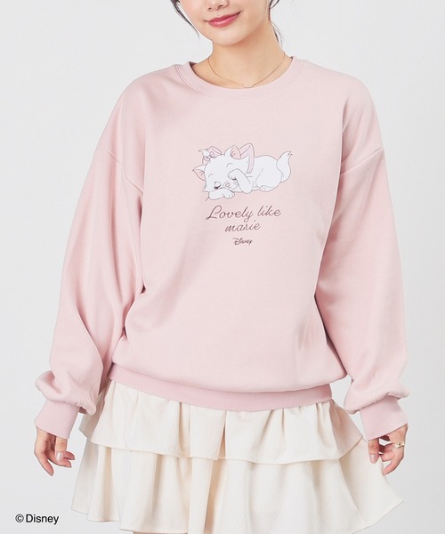 Honeys(ハニーズ)の「【ハニぽか】ディズニー/ゆるトップス(スウェット・レディース・アイボリー/ピンク/グリーン/スミクロ/杢グレー・LL/S/M/L)」の18枚目の写真