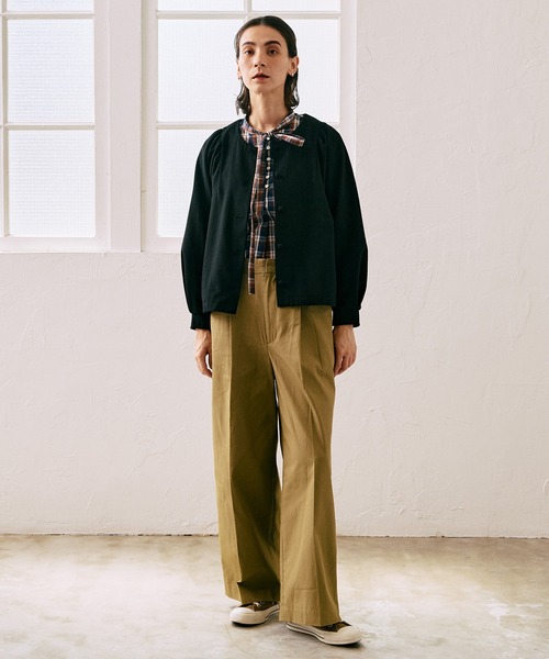 NIMES（ニーム）の「ウールジャージーショートジャケット（その他アウター・レディース・ダークグリーン/ブラック/ベージュ・FREE）」の5枚目の写真