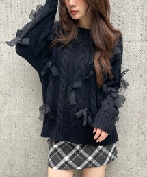 3.3 Field Trip  | 3.3 Field Trip／リボン付きオーバーシルエットニット(ニット/セーター)