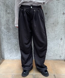ウエストタックソフトワイドスウェットパンツ