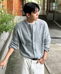 NOWLE（ノウル）の「【NOWLE】リブ編み クルーネック ニット カーディガン（カーディガン/ボレロ・メンズ）」