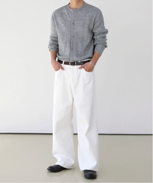 NOWLE（ノウル）の「【NOWLE】リブ編み クルーネック ニット カーディガン（カーディガン/ボレロ・メンズ・グレー・MEDIUM/LARGE/X-LARGE）」の19枚目の写真