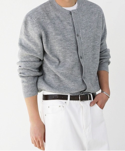 NOWLE（ノウル）の「【NOWLE】リブ編み クルーネック ニット カーディガン（カーディガン/ボレロ・メンズ・グレー・MEDIUM/LARGE/X-LARGE）」の13枚目の写真