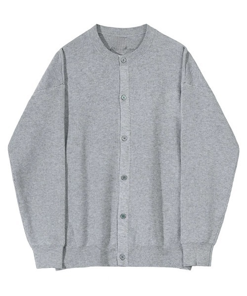 NOWLE（ノウル）の「【NOWLE】リブ編み クルーネック ニット カーディガン（カーディガン/ボレロ・メンズ・グレー・MEDIUM/LARGE/X-LARGE）」の14枚目の写真