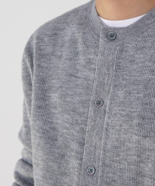 NOWLE（ノウル）の「【NOWLE】リブ編み クルーネック ニット カーディガン（カーディガン/ボレロ・メンズ・グレー・MEDIUM/LARGE/X-LARGE）」の17枚目の写真