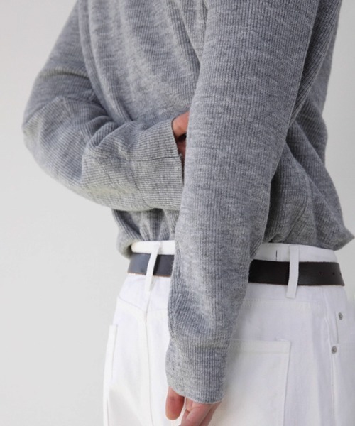 NOWLE（ノウル）の「【NOWLE】リブ編み クルーネック ニット カーディガン（カーディガン/ボレロ・メンズ・グレー・MEDIUM/LARGE/X-LARGE）」の18枚目の写真