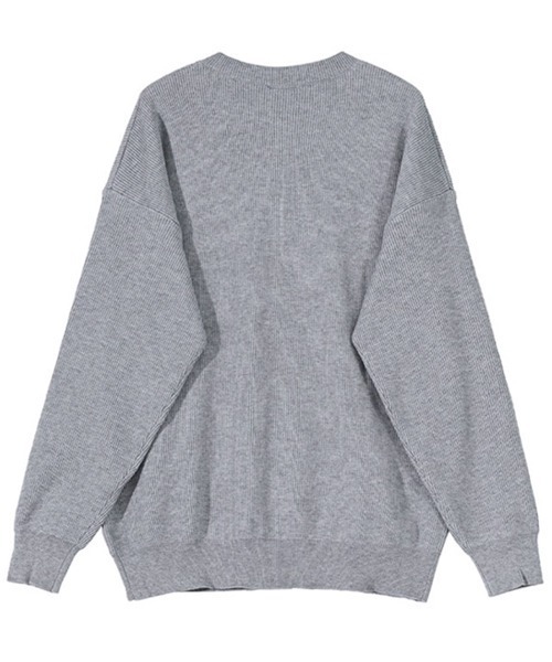 NOWLE（ノウル）の「【NOWLE】リブ編み クルーネック ニット カーディガン（カーディガン/ボレロ・メンズ・グレー・MEDIUM/LARGE/X-LARGE）」の20枚目の写真