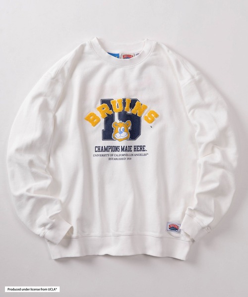 UCLA(ユーシーエルエー)の「【75】【UCLA/ユーシーエルエー】×【NUTMEG/ナツメグ】ダブルネーム ヘビーウェイト グラフィック スウェット(スウェット・メンズ・グレー/オフホワイト/ブラック/ネイビー・XL/L/M)」の2枚目の写真