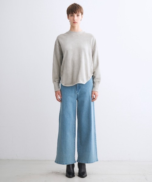 three dots(スリードッツ)の「ピグメントダイ スウェット(スウェット・レディース・オフホワイト/ライトブラック/ベージュ系その他/ライトイエロー・SMALL)」の15枚目の写真