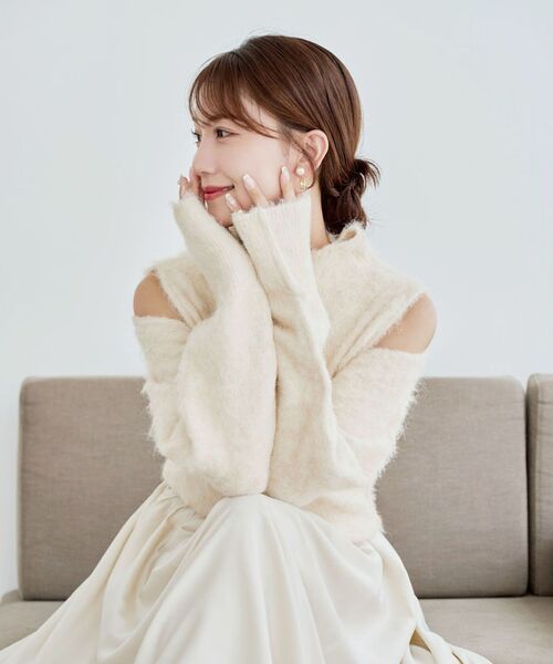 cle blatt（クレブラット）の「ボレロ付き3wayニット（ニット/セーター・レディース・グレー/モカ/ベージュ・MEDIUM）」の3枚目の写真