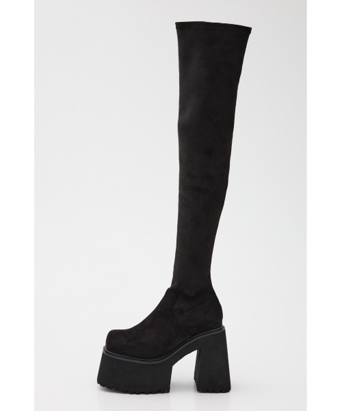 SLY(スライ)の「VOLUME CHUNKY SOLE K/H BOOTS ボリューム チャンキーソール ニーハイブーツ(ブーツ・レディース・ブラック・SMALL/MEDIUM/LARGE)」の2枚目の写真