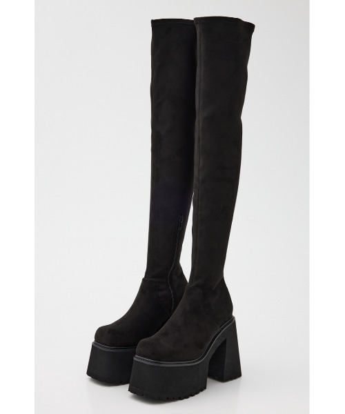 SLY(スライ)の「VOLUME CHUNKY SOLE K/H BOOTS ボリューム チャンキーソール ニーハイブーツ(ブーツ・レディース・ブラック・SMALL/MEDIUM/LARGE)」の3枚目の写真