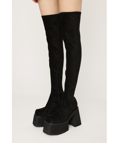 SLY(スライ)の「VOLUME CHUNKY SOLE K/H BOOTS ボリューム チャンキーソール ニーハイブーツ(ブーツ・レディース・ブラック・SMALL/MEDIUM/LARGE)」の12枚目の写真
