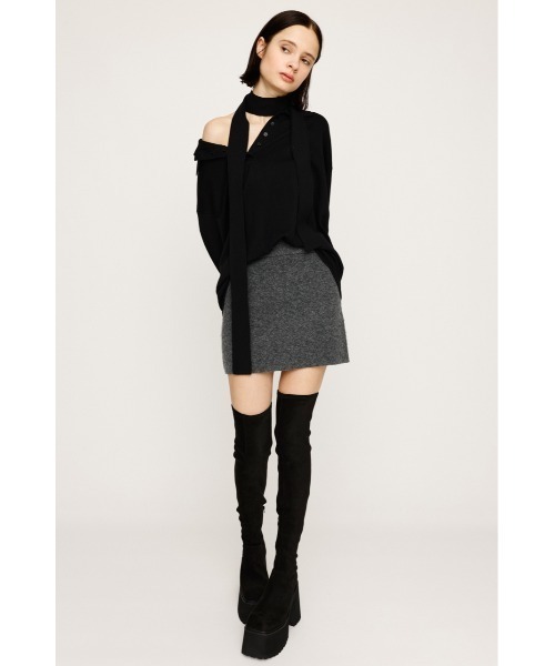 SLY(スライ)の「VOLUME CHUNKY SOLE K/H BOOTS ボリューム チャンキーソール ニーハイブーツ(ブーツ・レディース・ブラック・SMALL/MEDIUM/LARGE)」の13枚目の写真