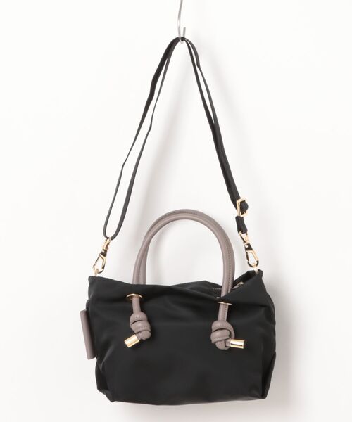 VIOLAd'ORO(ヴィオラドーロ)の「【VIOLAd'ORO/ヴィオラドーロ】ノットハンドル ナイロントートバッグ BIANCA XSサイズ(ショルダーバッグ・レディース・ブラック系その他/ブラック/グレー系その他/ベージュ系その他/チャコールグレー・FREE)」の6枚目の写真