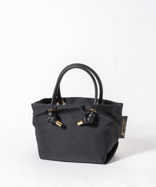 VIOLAd'ORO(ヴィオラドーロ)の「【VIOLAd'ORO/ヴィオラドーロ】ノットハンドル ナイロントートバッグ BIANCA XSサイズ(ショルダーバッグ・レディース・ブラック系その他/ブラック/グレー系その他/ベージュ系その他/チャコールグレー・FREE)」の1枚目の写真