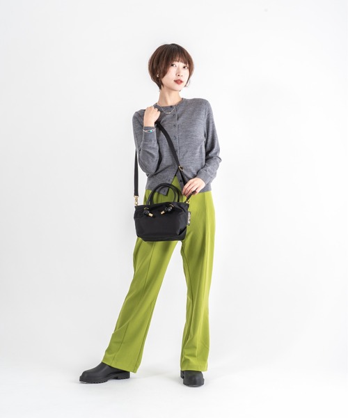 VIOLAd'ORO(ヴィオラドーロ)の「【VIOLAd'ORO/ヴィオラドーロ】ノットハンドル ナイロントートバッグ BIANCA XSサイズ(ショルダーバッグ・レディース・ブラック系その他/ブラック/グレー系その他/ベージュ系その他/チャコールグレー・FREE)」の10枚目の写真