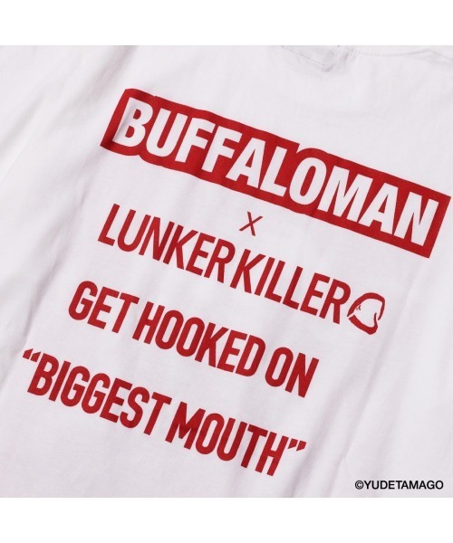 LUNKER KILLER（ランカーキラー）の「"BUFFALOMAN with BASS" BIG-Tee（Tシャツ/カットソー・メンズ・ホワイト×レッド/ブラック×レッド・M/L/XL）」の15枚目の写真