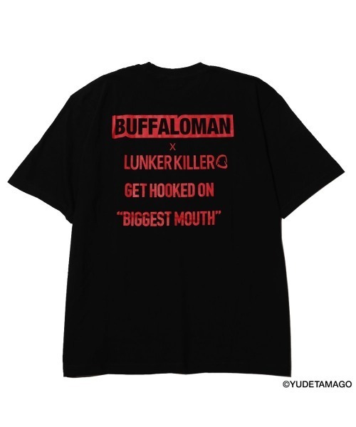LUNKER KILLER（ランカーキラー）の「"BUFFALOMAN with BASS" BIG-Tee（Tシャツ/カットソー・メンズ・ホワイト×レッド/ブラック×レッド・M/L/XL）」の3枚目の写真