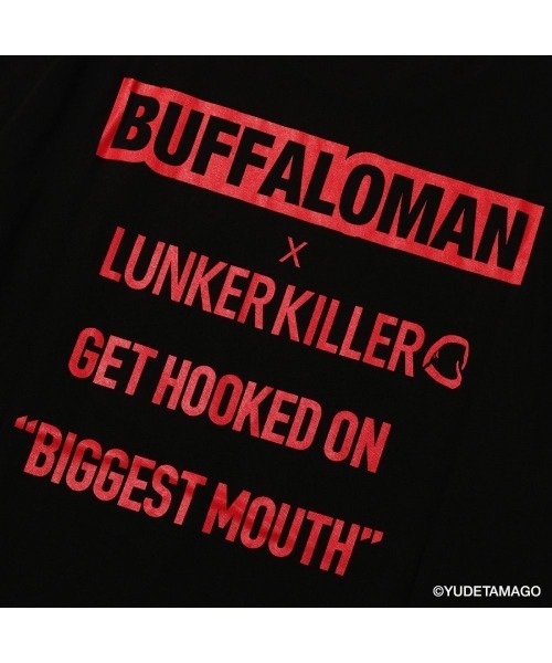 LUNKER KILLER（ランカーキラー）の「"BUFFALOMAN with BASS" BIG-Tee（Tシャツ/カットソー・メンズ・ホワイト×レッド/ブラック×レッド・M/L/XL）」の6枚目の写真