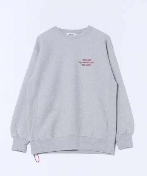 WESTERN HYDRODYNAMIC RESEARCH(ウェスタンハイドロダイナミックリサーチ)の「【Western Hydrodynamic Research/ウェスタン ハイドロダイナミック リサーチ】WORKER SWEATER JP スウェット トレーナー ワンポイント ブランドロゴ 刺繍(スウェット・メンズ・アッシュグレー/ブラック/ネイビー/グレー・MEDIUM/LARGE/X-LARGE)」の2枚目の写真