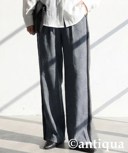 antiqua(アンティカ)の「テープライン ワイドパンツ(その他パンツ・レディース・ブラック/グレー・MEDIUM/LARGE)」の8枚目の写真