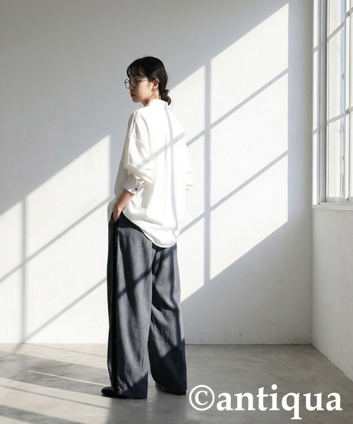 antiqua(アンティカ)の「テープライン ワイドパンツ(その他パンツ・レディース・ブラック/グレー・MEDIUM/LARGE)」の6枚目の写真