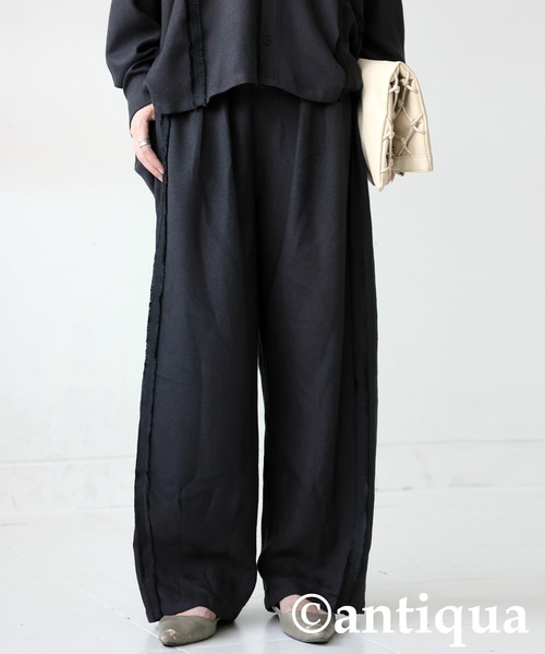 antiqua(アンティカ)の「テープライン ワイドパンツ(その他パンツ・レディース・ブラック/グレー・MEDIUM/LARGE)」の5枚目の写真