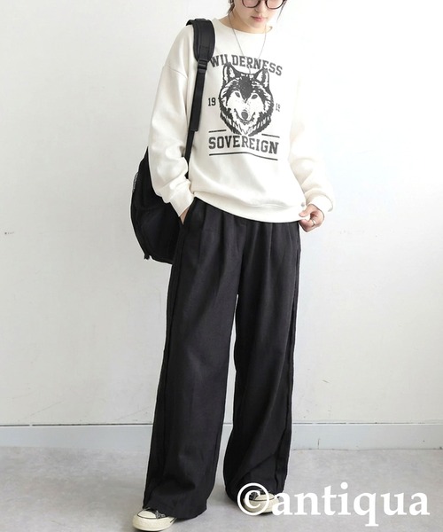 antiqua(アンティカ)の「テープライン ワイドパンツ(その他パンツ・レディース・ブラック/グレー・MEDIUM/LARGE)」の3枚目の写真