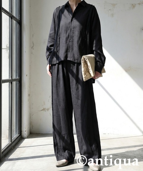 antiqua(アンティカ)の「テープライン ワイドパンツ(その他パンツ・レディース・ブラック/グレー・MEDIUM/LARGE)」の17枚目の写真