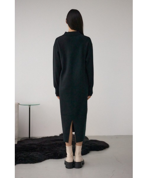 セール】格上げ ポロカラーニットワンピース（ワンピース）｜AZUL BY