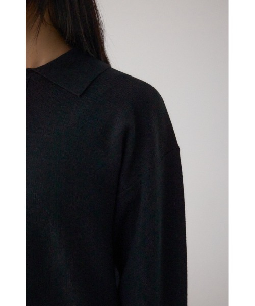 AZUL by moussy(アズールバイマウジー)の「格上げ ポロカラーニットワンピース(ワンピース・レディース・ブラック/ブラウン・SMALL/MEDIUM)」の10枚目の写真