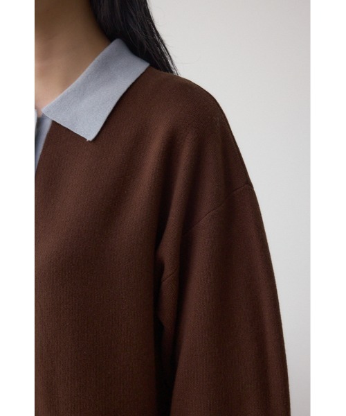 AZUL by moussy(アズールバイマウジー)の「格上げ ポロカラーニットワンピース(ワンピース・レディース・ブラック/ブラウン・SMALL/MEDIUM)」の21枚目の写真