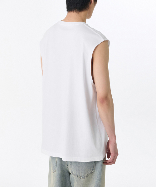 MUSINSA STANDARD（ムシンサスタンダード）の「オーバーサイズスリーブレストップ [ホワイト]（Tシャツ/カットソー・メンズ・その他・X-LARGE/XX-LARGE/SMALL/MEDIUM/LARGE）」の10枚目の写真