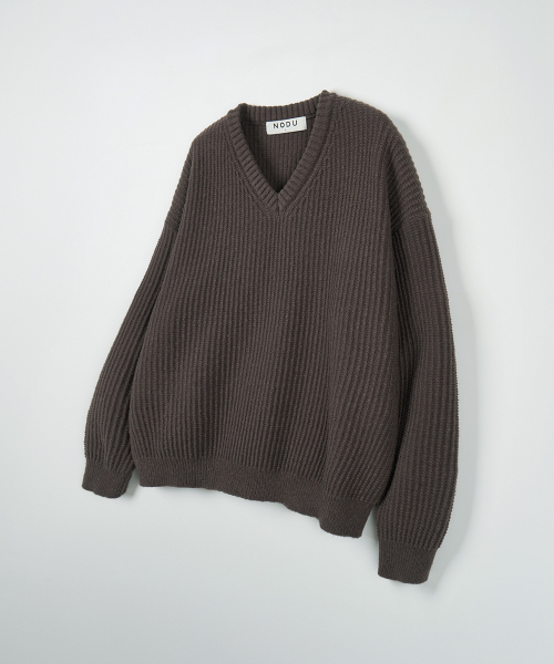 NODU（ノードユー）の「Vネックワッフルエッセンシャルニット[ブラウン]（ニット/セーター・メンズ・その他・MEDIUM/LARGE）」の6枚目の写真