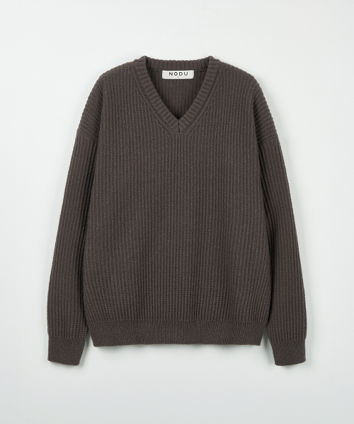 NODU（ノードユー）の「Vネックワッフルエッセンシャルニット[ブラウン]（ニット/セーター・メンズ・その他・MEDIUM/LARGE）」の7枚目の写真