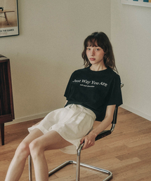 SALT AND CHOCOLATE（ソルトアンドチョコレート）の「JUST WAY Lettering T-shirt Black 4W2321005（Tシャツ/カットソー）」