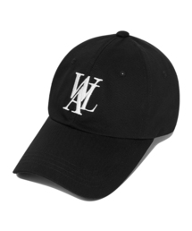 WOOALONG | Deep signature logo ball cap - BLACK(キャップ)