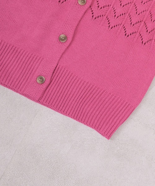 MARKEY'S(マーキーズ)の「フリルカラーニットカーディガン(カーディガン/ボレロ・キッズ・ブルー/オフホワイト/ピンク/ライトグリーン・S/M/L/LL)」の8枚目の写真