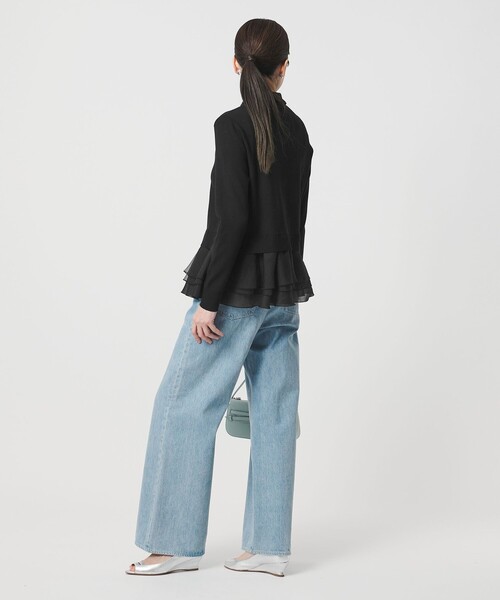 UNITED ARROWS（ユナイテッドアローズ）の「レディー ポロコンビ  ロングスリーブニット（カーディガン/ボレロ・レディース・ブラック/ダークブラウン・FREE）」の19枚目の写真