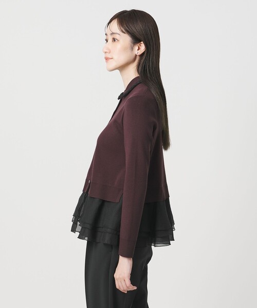 UNITED ARROWS（ユナイテッドアローズ）の「レディー ポロコンビ  ロングスリーブニット（カーディガン/ボレロ・レディース・ブラック/ダークブラウン・FREE）」の17枚目の写真