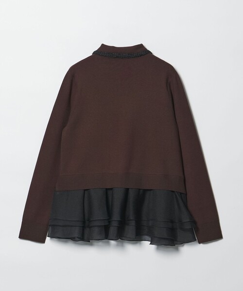 UNITED ARROWS（ユナイテッドアローズ）の「レディー ポロコンビ  ロングスリーブニット（カーディガン/ボレロ・レディース・ブラック/ダークブラウン・FREE）」の14枚目の写真