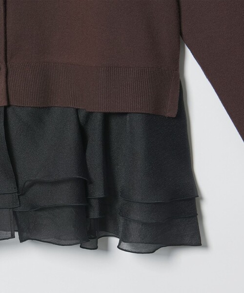 UNITED ARROWS（ユナイテッドアローズ）の「レディー ポロコンビ  ロングスリーブニット（カーディガン/ボレロ・レディース・ブラック/ダークブラウン・FREE）」の11枚目の写真