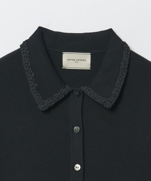 UNITED ARROWS（ユナイテッドアローズ）の「レディー ポロコンビ  ロングスリーブニット（カーディガン/ボレロ・レディース・ブラック/ダークブラウン・FREE）」の6枚目の写真