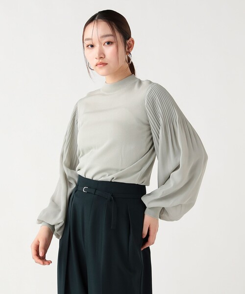 BEAMS HEART(ビームスハート)の「袖プリーツ ニットプルオーバー(ニット/セーター・レディース・ブラック/ホワイト系その他5/グリーン系その他・FREE)」の1枚目の写真