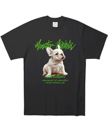 MONSTER REPUBLIC（モンスターリパブリック）の「フレンチライトグリーンTシャツブラック（Tシャツ/カットソー）」