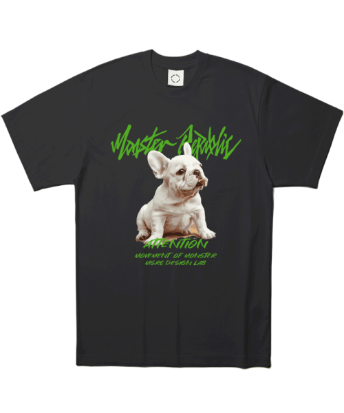 MONSTER REPUBLIC(モンスターリパブリック)の「フレンチライトグリーンTシャツブラック(Tシャツ/カットソー・レディース・その他・LARGE/MEDIUM/SMALL/X-LARGE)」の1枚目の写真