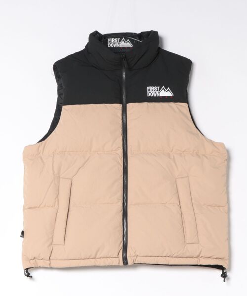 STYLISE（スタイライズ）の「【FIRST DOWN】BUBBLE DOWN VEST MICROFT (バブルダウンベスト マイクロフト) / 5カラー [F942005]（ダウンジャケット/コート・メンズ・ベージュ/マルチ/ホワイト/パープル/ブラック・L/M）」の3枚目の写真