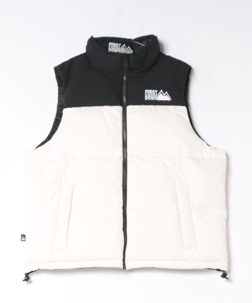 STYLISE（スタイライズ）の「【FIRST DOWN】BUBBLE DOWN VEST MICROFT (バブルダウンベスト マイクロフト) / 5カラー [F942005]（ダウンジャケット/コート・メンズ・ベージュ/マルチ/ホワイト/パープル/ブラック・L/M）」の2枚目の写真