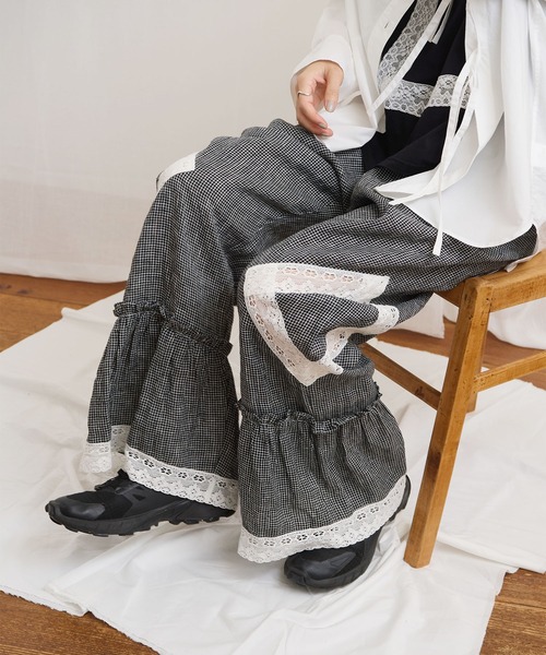 fig London(フィグロンドン)の「Oolong pants(その他パンツ・レディース・ブラック/チェック/ホワイト・FREE)」の7枚目の写真